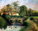 Little Bridge on the Voisne, Osny by Camille Pissarro — vintage oil painting wall art, Impressionism