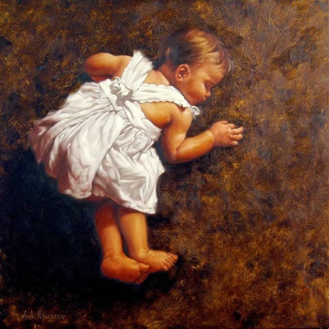 Little Child by Augustus Edwin Mulready — hand-painted portrait oil painting reproduction on canvas