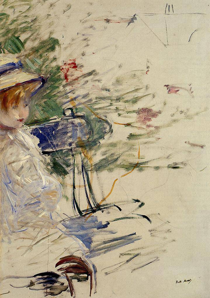 Little Girl in a Garden by Berthe Morisot — hand-painted abstract oil painting reproduction on canvas