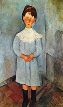 Little girl in blue by Amedeo Modigliani — children oil painting wall art, Expressionism