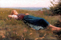 Little girl sleeping (Untitled) by Noè Bordignon — hand-painted portrait oil painting reproduction on canvas