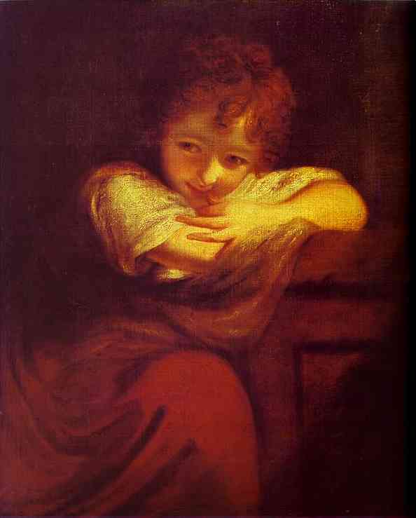 Little Rogue (Robinetta) by Joshua Reynolds, hand-painted portrait oil painting reproduction on canvas