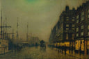 Liverpool Quay by Moonlight by John Atkinson Grimshaw — hand-painted botanical oil painting reproduction on canvas