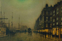Liverpool Quay by Moonlight by John Atkinson Grimshaw — hand-painted botanical oil painting reproduction on canvas