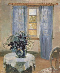 Living Room with Lilac Curtins and Blue Clematis