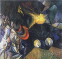 Locomotive by Oleksandr Bogomazov — shapes oil painting wall art, Cubo Futurism
