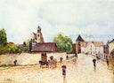 Loing at Moret in the rain by Alfred Sisley — hand-painted architectural oil painting reproduction on canvas