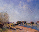 Loing Canal at Saint Mammes by Alfred Sisley — hand-painted botanical oil painting reproduction on canvas