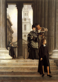 London Visitors by James Tissot — hand-painted architectural oil painting reproduction on canvas