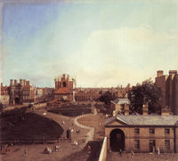 London: Whitehall and the Privy Garden from Richmond House by Canaletto — hand-painted architectural oil painting reproduction on canvas