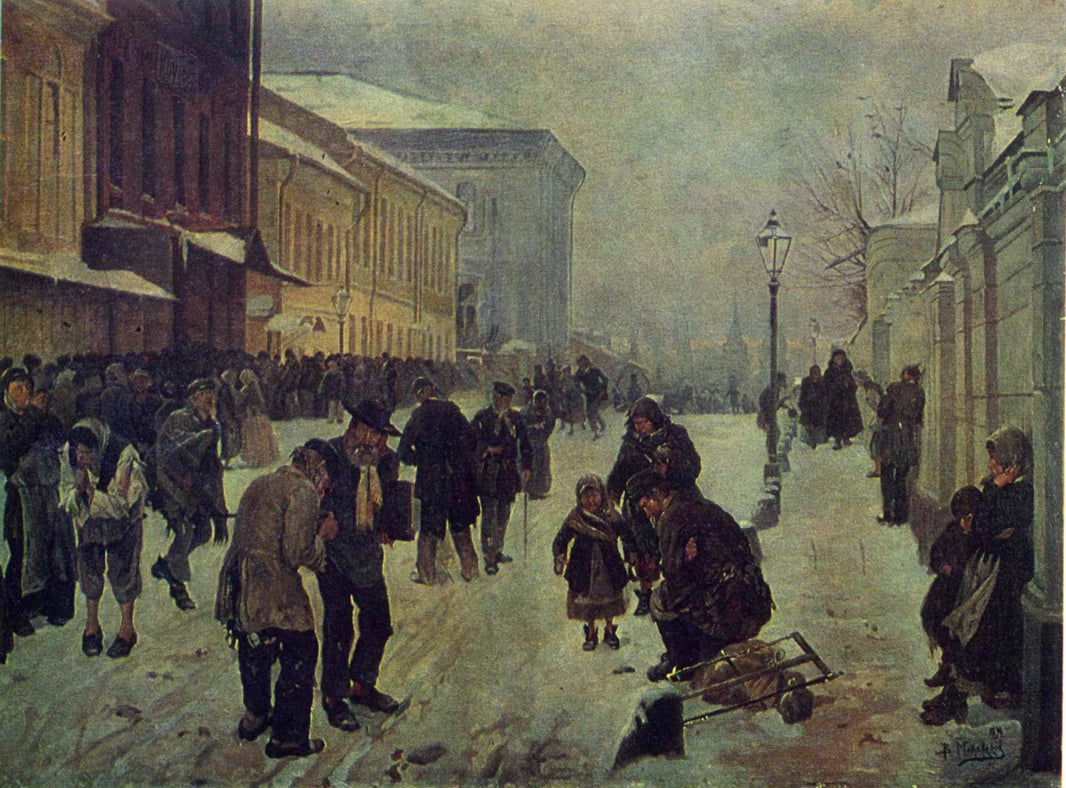 Looking for a shelter for the night by Vladimir Makovsky — hand-painted landscape oil painting reproduction on canvas