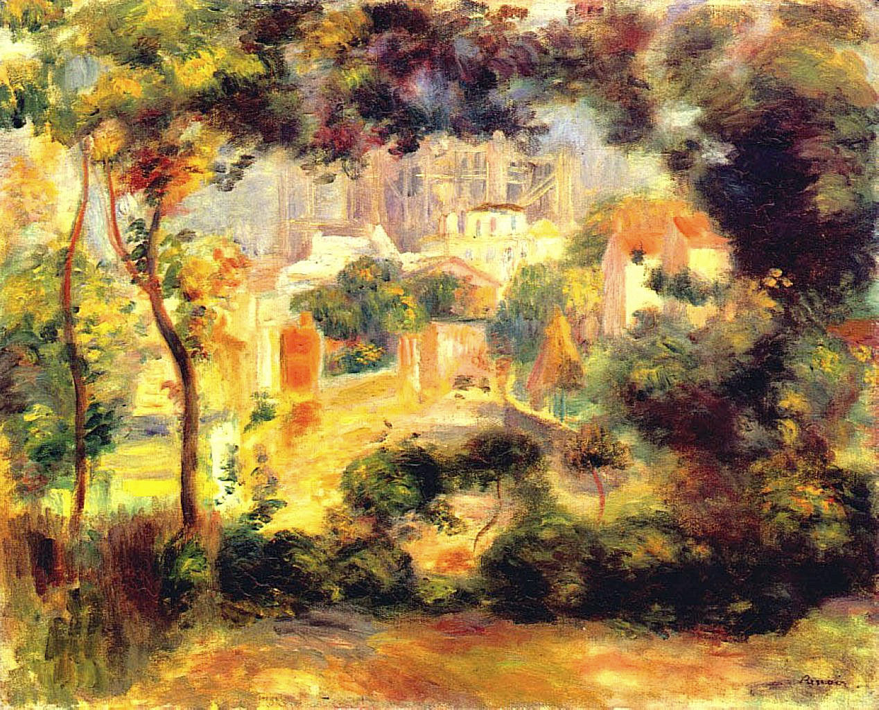 Looking out at the Sacre Coeur - Pierre-Auguste Renoir