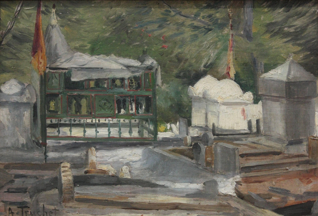 Sight of the Saïd-Ahmed-el-Kébir cemetery in Blida by Louis Abel-Truchet — hand-painted landscape oil painting reproduction on canvas