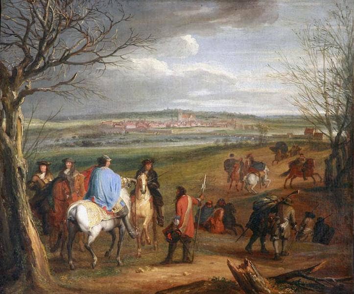 Louis Xiv Devant Dole En 1668 by Adam van der Meulen — hand-painted animal oil painting reproduction on canvas