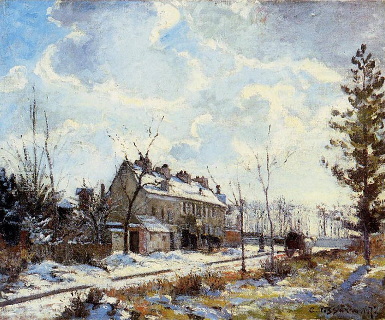 Louveciennes Road Snow Effect - Camille Pissarro