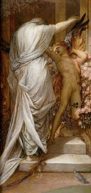 Love and Death by George Frederick Watts, female oil painting wall art, Symbolism