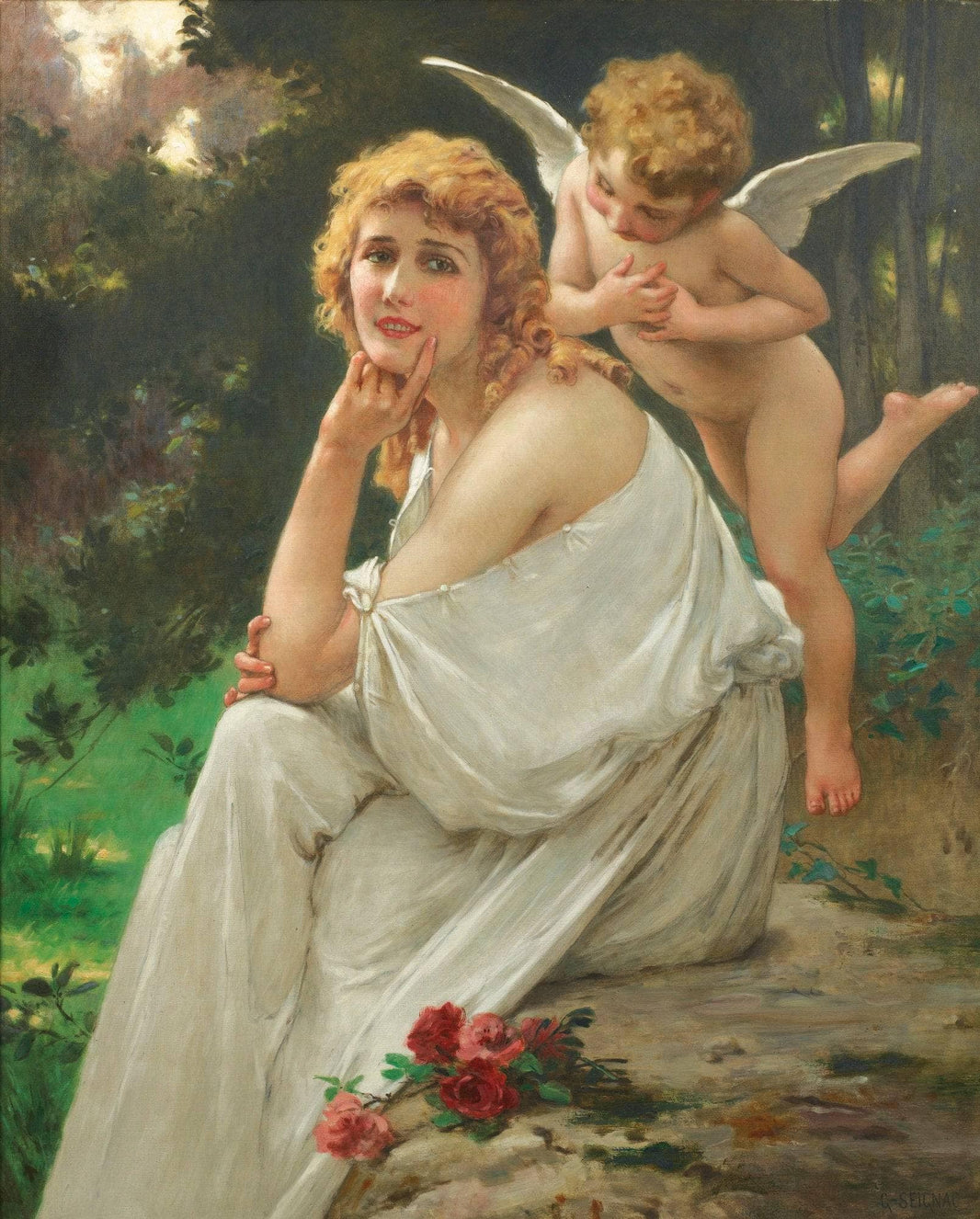 Love's Muse (portrait of Mary Pickford) by Guillaume Seignac — hand-painted cultural oil painting reproduction on canvas