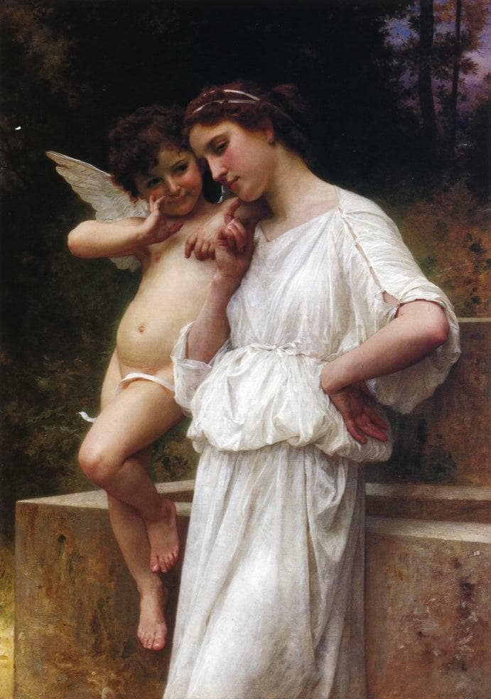 Love`s Scerets by William-Adolphe Bouguereau — hand-painted cultural oil painting reproduction on canvas