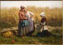 Love tokens by Jules Breton — hand-painted portrait oil painting reproduction on canvas