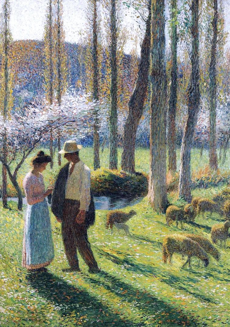 Lovers by Henri Martin — hand-painted animal oil painting reproduction on canvas
