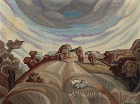 Lovers in the field on gallery wrap