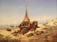 Low tide by Andreas Achenbach — hand-painted landscape oil painting reproduction on canvas