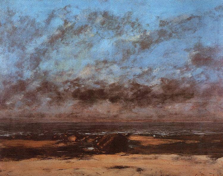 Low Tide by Gustave Courbet — hand-painted landscape oil painting reproduction on canvas