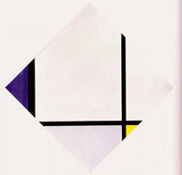 Lozenge Composition 3 Lines Blue Gray Yellow