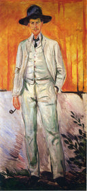 Ludvig Karsten by Edvard Munch, male oil painting wall art, Expressionism