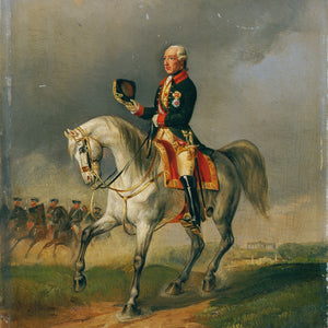 The Austrian Emperor Josef II riding a horse