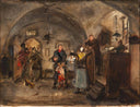 The little chicken thief by Ludwig Knaus — group oil painting wall art, Realism