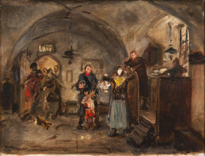 The little chicken thief by Ludwig Knaus — oil painting reproduction