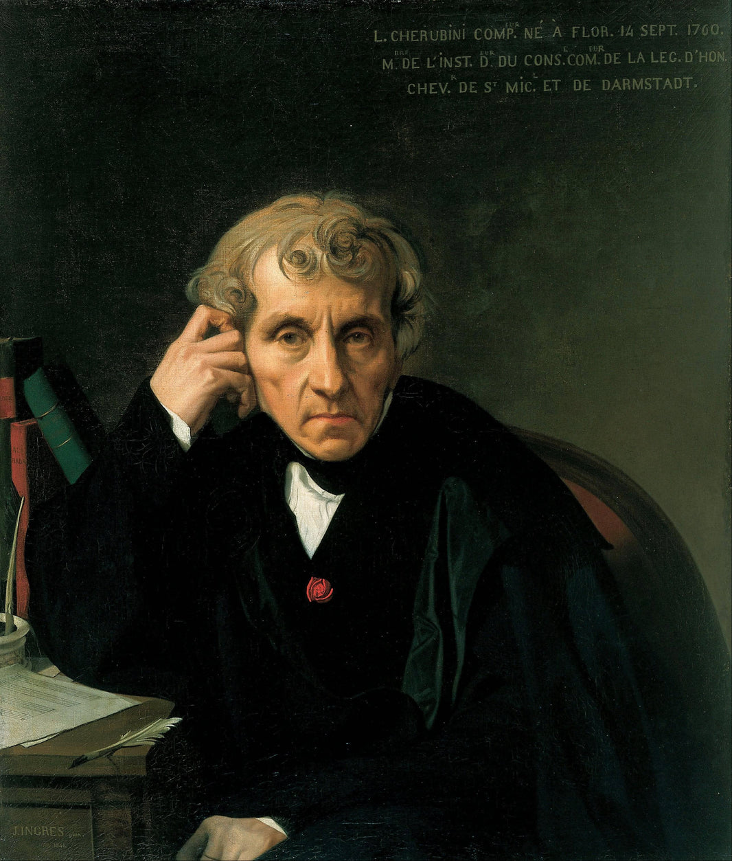 Luigi Cherubini by Jean Auguste Dominique Ingres — hand-painted portrait oil painting reproduction on canvas