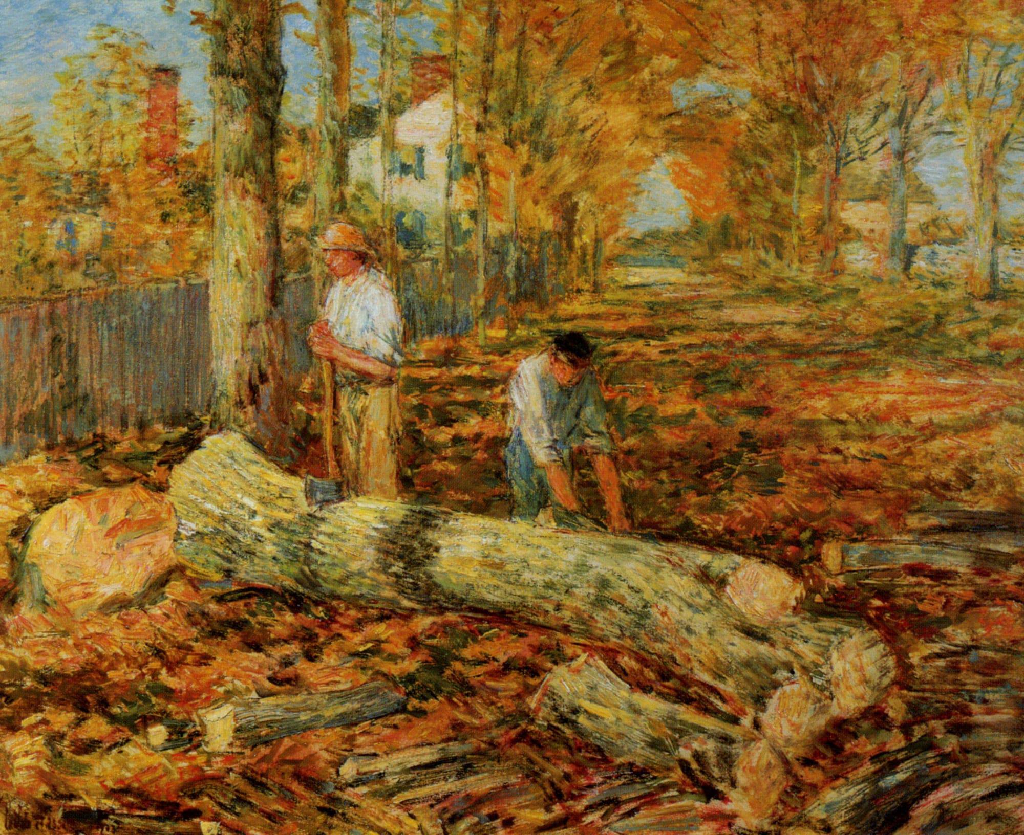 Lumbering - Childe Hassam