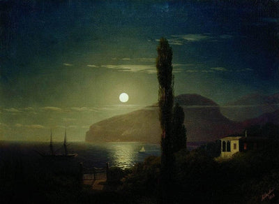 Lunar night in the Crimea in master bedroom