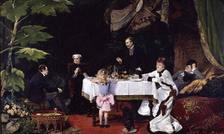 Lunch in the Greenhouse by Louise Abbéma — hand-painted portrait oil painting reproduction on canvas