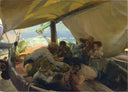 Lunch on the Boat by Joaquín Sorolla — hand-painted landscape oil painting reproduction on canvas