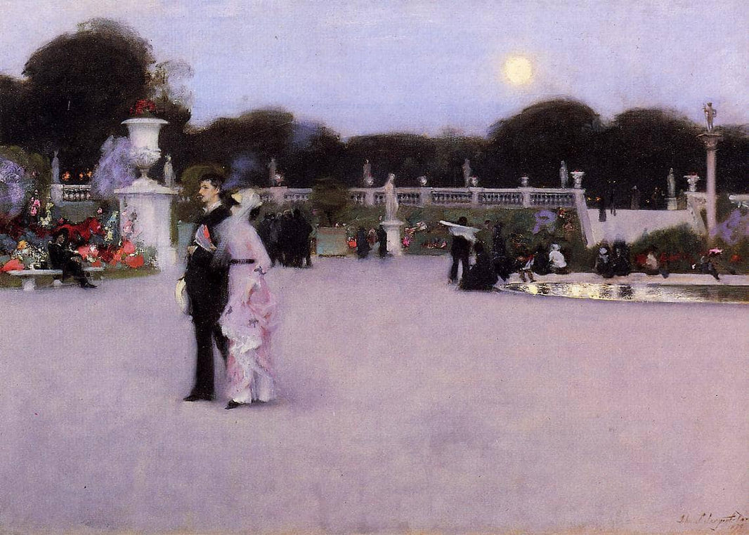 Luxembourg Gardens at Twilight by John Singer Sargent — hand-painted botanical oil painting reproduction on canvas