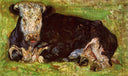 Lying Cow by Vincent van Gogh — hand-painted animal oil painting reproduction on canvas