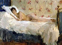 Lying Nude by Isaac Israels — hand-painted nude oil painting reproduction on canvas