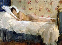 Lying Nude by Isaac Israels — hand-painted nude oil painting reproduction on canvas