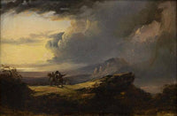 Macbeth et les trois Sorcières by John Martin — hand-painted landscape oil painting reproduction on canvas