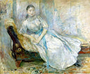 Madame Albine Sermicola in the Studio by Berthe Morisot — hand-painted portrait oil painting reproduction on canvas