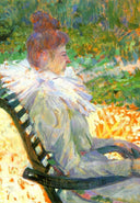 Madame E. Tapie de Celeyran in a Garden by Henri de Toulouse-Lautrec — hand-painted portrait oil painting reproduction on canvas