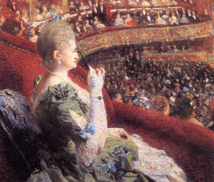 Madame Edmond Picard in Her Box at Theatre de la Monnaie - Theo van Rysselberghe