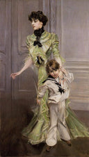 Madame Georges Hugo and her son Jean by Giovanni Boldini — male oil painting wall art, Realism