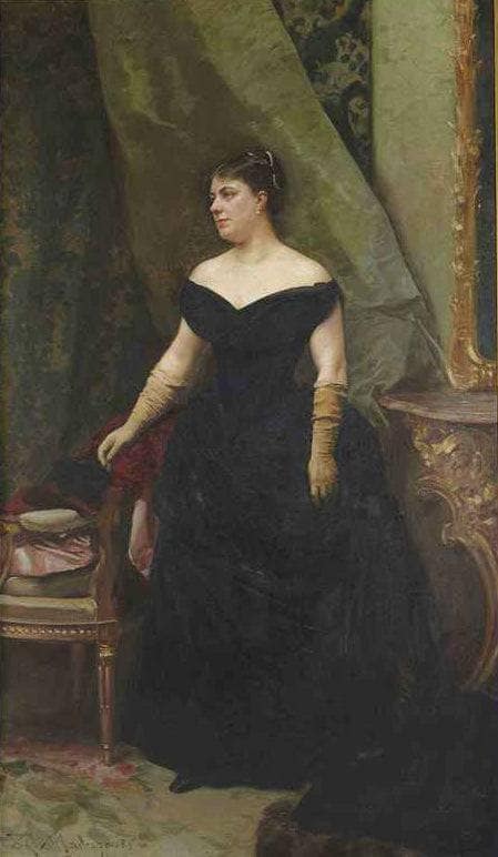 Madame Isaac Hirsch Kann, Née Julie De Koenigswarter by Raimundo de Madrazo — hand-painted portrait oil painting reproduction on canvas