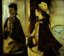 Madame Jeantaud in the mirror by Edgar Degas — male oil painting wall art, Impressionism