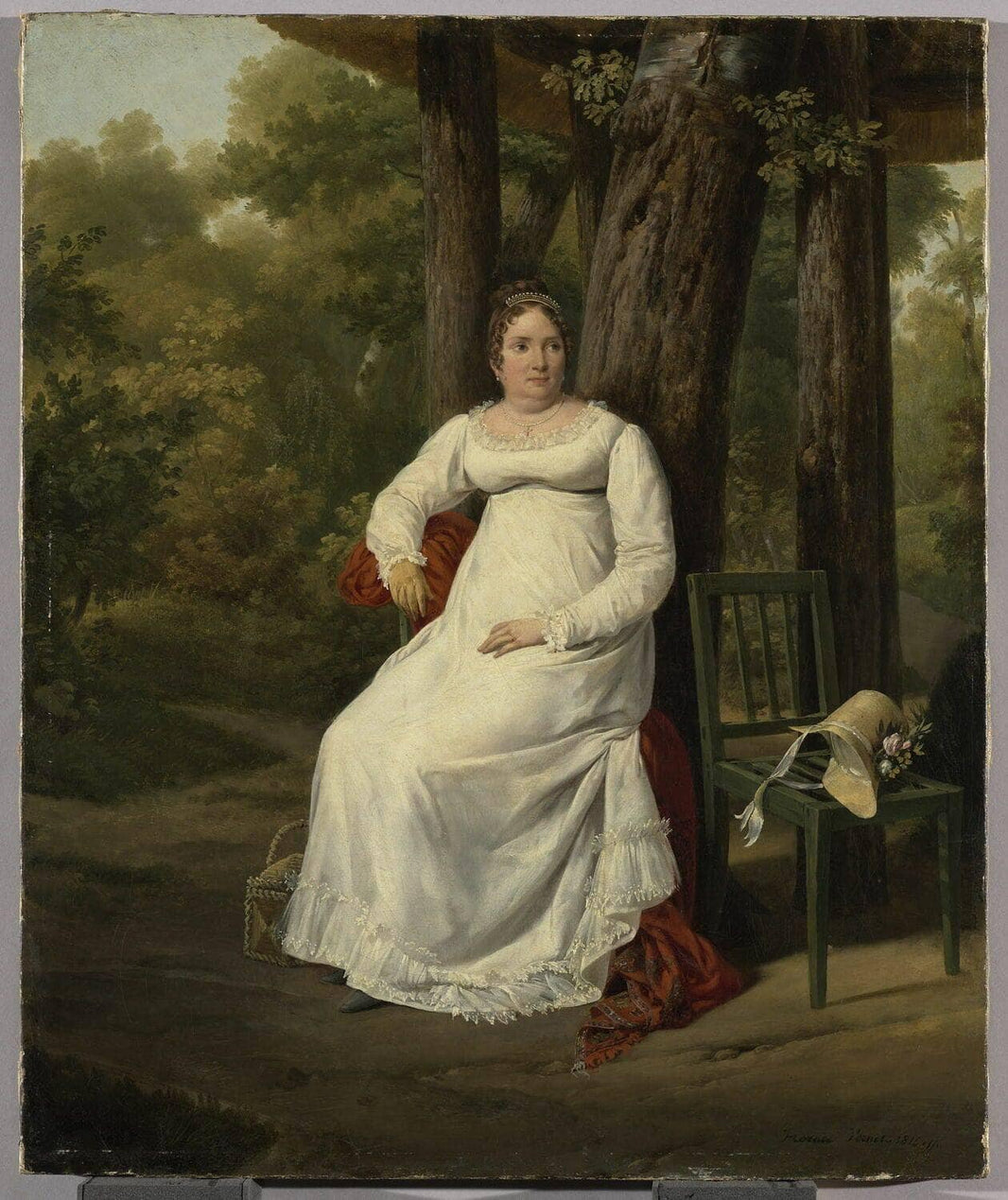 Madame Jousseran, mother-in-law of Philippe Lenoir by Horace Vernet — hand-painted portrait oil painting reproduction on canvas