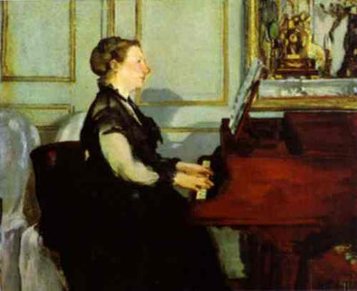 Madame Manet at the Piano in bedroom